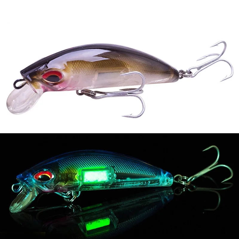 Fishing Lure Crankbait - 3D Eyes Luminous Minnow เหยื่อตกปลา 7cm