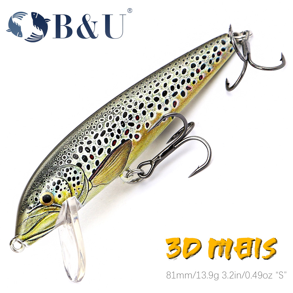Fishing Lure Jerkbait - B & U 80mm Sinking Minnow