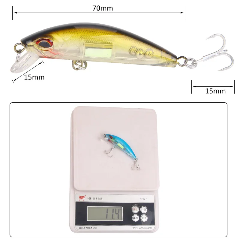 3D Eyes Luminous Minnow เหยื่อ - Fishing Lure Crankbait บทวิจารณ์และราคา