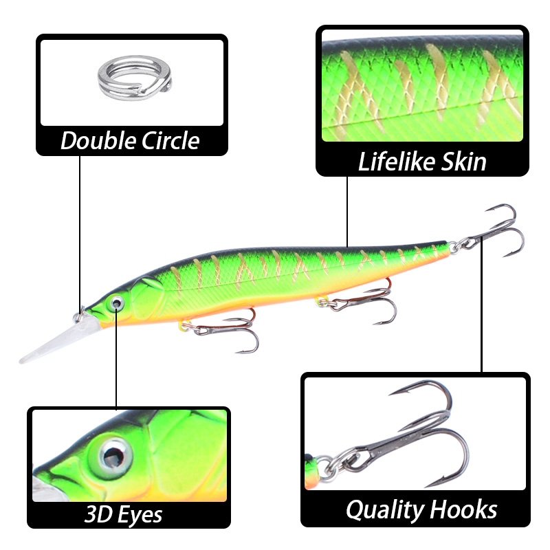 เหยื่อตกปลาแบบลอยน้ำ 10 ชิ้น เ - Fishing Lure Crankbait บทวิจารณ์และราคา