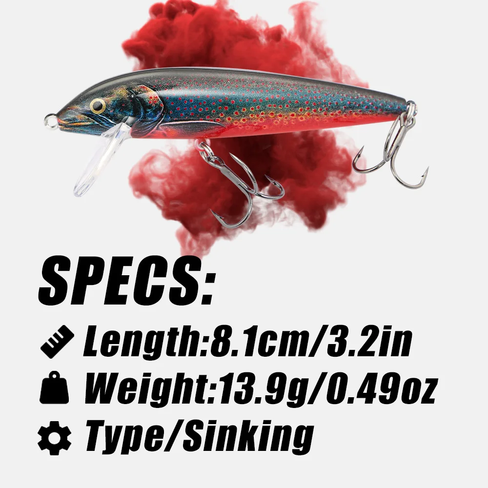 B & U 80mm Sinking Minnow Wobb - Fishing Lure Jerkbait บทวิจารณ์และราคา