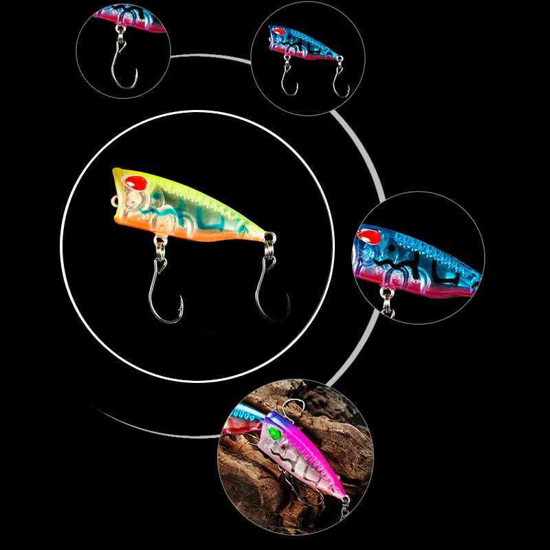 ใหม่ 1pcs 4cm 3g mini Popper H - Fishing Lure Popper บทวิจารณ์และราคา